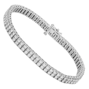 14K Gold Diamond Tennis Bracelet for Men | 2 Rows | Prong Set | 8ct