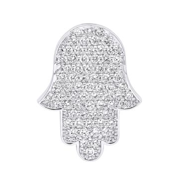 Men's and Women's Diamond Amulet Hamsa Hand Pendant | 14K Gold | 1.5ct