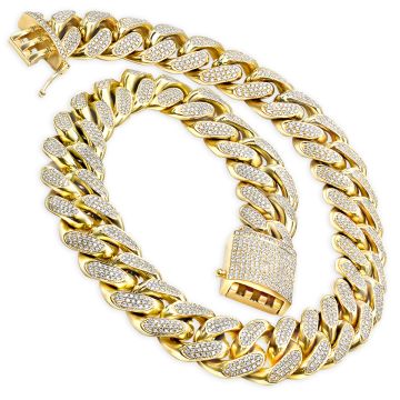 Men's Diamond Cuban Link Chain | Solid 14K Gold | 60ct