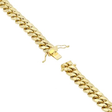 10K Gold Chain For Men Solid Cuban Link Chain Yellow Gold