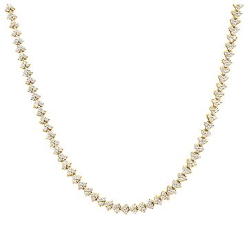 Women's Diamond Tennis Necklace | 10K Gold | Box Clasp with Safety | 15ct