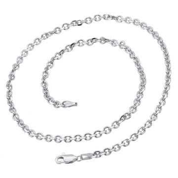 14K Gold Chain For Men Solid Diamond Cut Cable Chain White Gold-20 inch-2mm