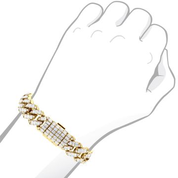 14K Gold Diamond Cuban Link Chain Link Bracelet for Men | 24.5ct