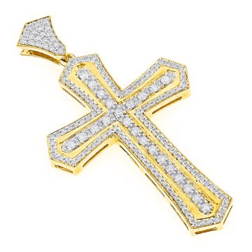 Men's Diamond Cross Pendant | 14K Gold | 2.5ct