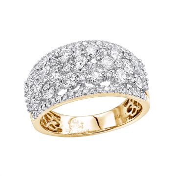 Women's Diamond Cocktail Right Hand Wedding Ring | 14K Gold | SI | 2ct