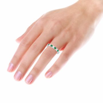 14K Gold Emerald Diamond Ring for Women | 2ct 