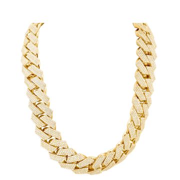 Men's Diamond Chain Link Cuban Link Chain | 14K Gold | Box Lock Clasp | 100ct