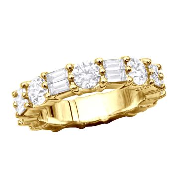 Women's Baguette and Round Diamond Ring | 14K Gold | VS | 5ct