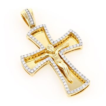 Men's and Women's Diamond Cross Pendant | 14K Gold | 1.2ct