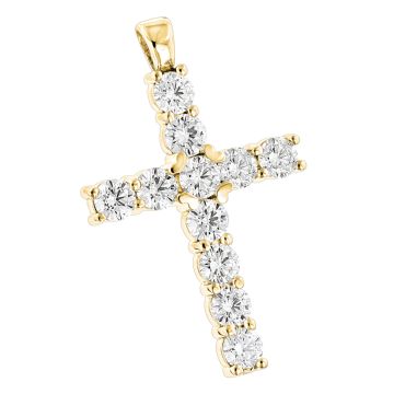 Men's and Women's Diamond Cross Pendant | 14K Gold | 4.4ct