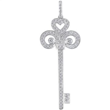 Women's 14K Gold Diamond Key Pendant | SI | 1.09ct