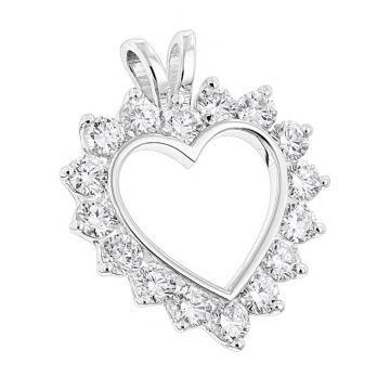 Women's Diamond Heart Pendant | 14K Gold | 1.9ct