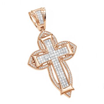 Men's and Women's Diamond Cross Pendant | 14K Gold | 2.14ct