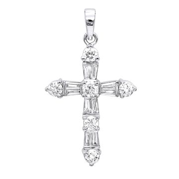 Men's and Women's Diamond Cross Pendant | 14K Gold | 1.85ct