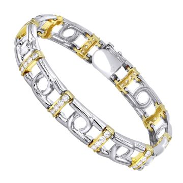 14K Gold Diamond Bracelet for Men | Channel Set | VS | 4ct