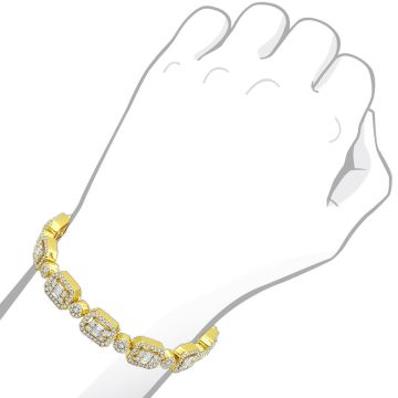 Women's 14K Gold Diamond Tennis Bracelet | Invisible Prong Set | Box Clasp with Safety | 10ct