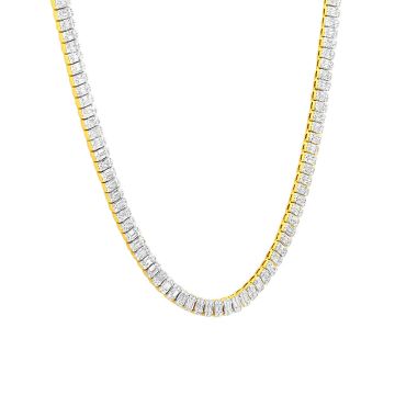 Men's and Women's Diamond Tennis Chain Necklace | 14K Gold | Box Clasp with Safety | 24.5ct