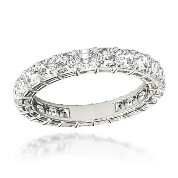 Women's Asscher Diamond Anniversary Eternity Wedding Ring | 18K Gold | VS | 3ct