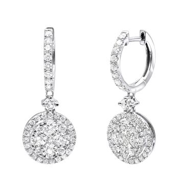 Women's Diamond Drop Dangle Earrings | Round Shaped | 14K Gold | 2ct