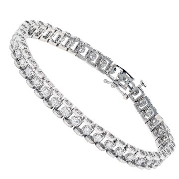 Men's and Women's 14K Gold Diamond Tennis Bracelet | Prong Set | 2ct