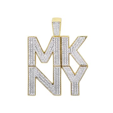 Men's 14K Gold Diamond Initial Pendant | SI | 3ct