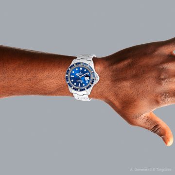 Stainless Steel Men's Rolex Watch | Submariner | 40 mm | Oyster Bracelet | Diamond Sapphire Bezel | Blue Dial