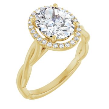 Ayla 14K Gold Lab-Grown Diamond Halo Engagement Ring for Women 2ct