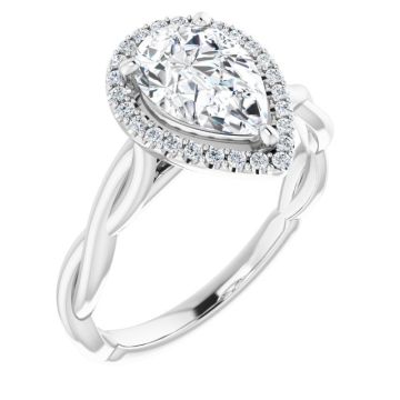 Ayla 14K Gold Lab-Grown Diamond Halo Engagement Ring for Women 2ct