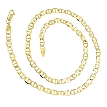 10K Yellow Gold Solid Mariner Chain For Men