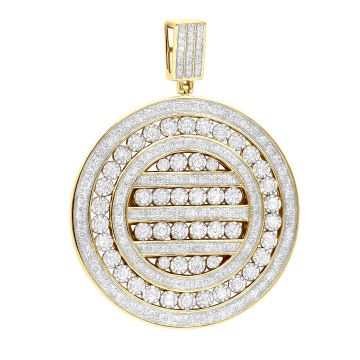 Men's and Women's 14K Gold Natural or Lab-Grown Diamond Pendant | Round Medallion | 4.5ct