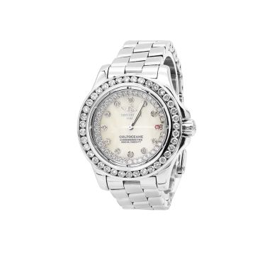 Women's Stainless Steel Diamond Watch | Breitling Colt Oceane 34 mm | Dot | White Dial