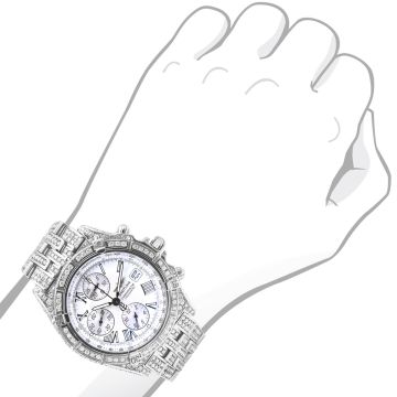 Stainless Steel Men's Breitling Watch | Crosswind | 42 mm | Diamond Bezel | White Dial