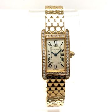 Women's 18K Gold Watch | Cartier 19 mm | White Dial