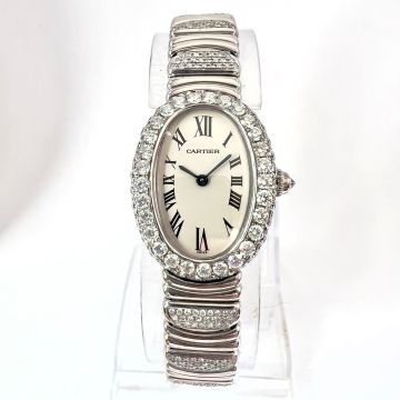 18K Gold Women's Cartier Watch | Baignoire | 22 mm | White Dial