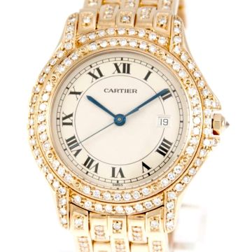 18K Gold Women's Cartier Watch | Couger | 27 mm | Cream Dial