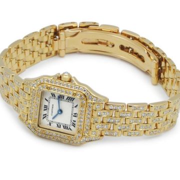 Women's 18K Gold Watch | Cartier Panthere 23 mm | Cream Dial