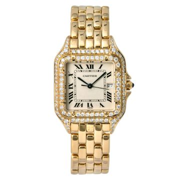 18K Gold Women's Cartier Watch | Panthere | 27 mm | Cream Dial