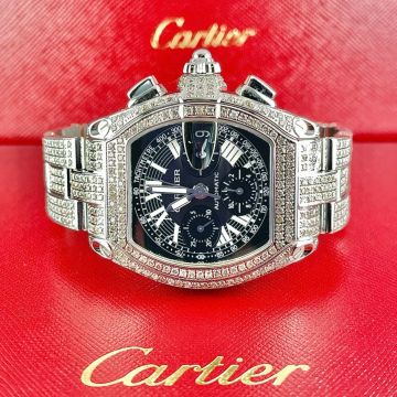 Men's Stainless Steel Watch | Cartier Roadster 42 mm | Black Dial