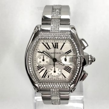 Men's Stainless Steel Watch | Cartier Roadster 42 mm | White Dial