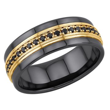 Men's Black Round Diamond Ring | 10K Gold | 1.5ct