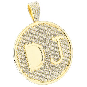 Men's 10K Gold Diamond Initial Pendant | SI | 6.5ct