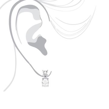 Natural or Lab-Grown Diamond Drop Cluster Earrings for Women | VS | Screw Back | 14K Gold | 2.8ct