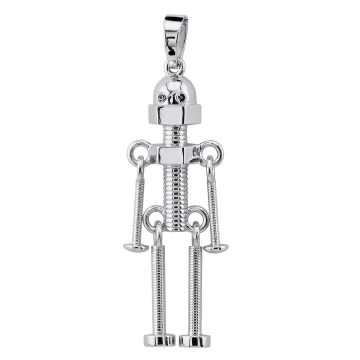 14K Gold Robot Pendant for Men | Cartoon Character 