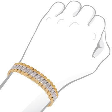 18K Solid Gold Diamond Designer Bracelet for Men | Pave Set | SI | 2.1ct