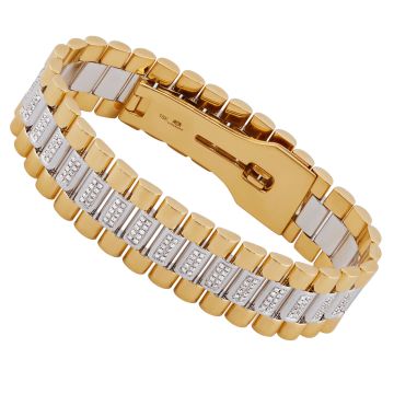 18K Solid Gold Diamond Designer Bracelet for Men | Pave Set | SI | 2.1ct