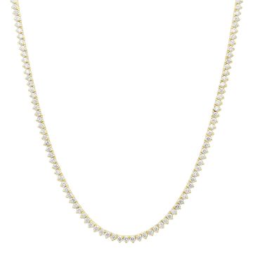 Men's and Women's Diamond Tennis Chain Necklace | 14K Gold | Box Lock Clasp | 10.3ct