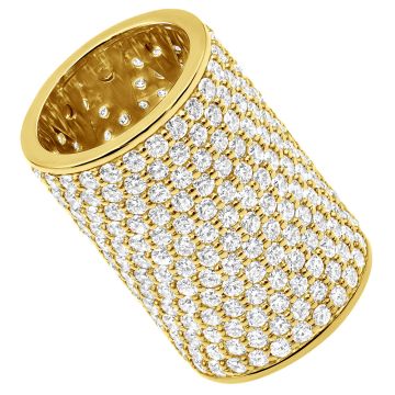 Women's 18K Gold Round Cut Diamond Cocktail Right Hand Eternity Ring | Pave Set | 16.5ct