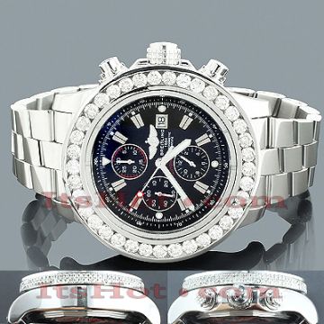 Men's Stainless Steel Diamond Watch | Breitling Super Avenger 50 mm | Stick | Black Dial