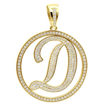 Men's and Women's 10K Gold Diamond Initial Pendant | 3.29ct