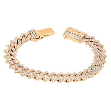 18K Gold Diamond Bracelet for Men | Pave Set | VS | 7ct